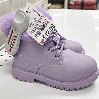 Cute and affordable kids lavender booties from a dd's store