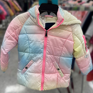 cute and trendy multi color junior winter jacket from a dd's store