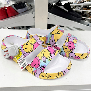 Adorable and affordable colorful cartoon smile face pattern sandals a dd's store