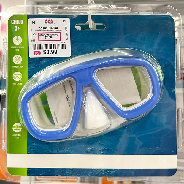 Child swimming goggles found in store at dd’s.